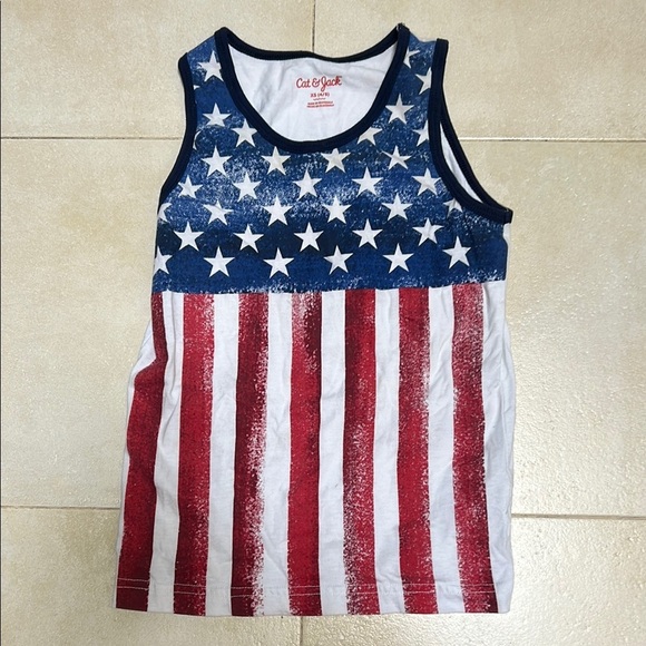 Patriotic Stars and Stripes Kids Tank Top and Peek Jean Shorts - Picture 6 of 9